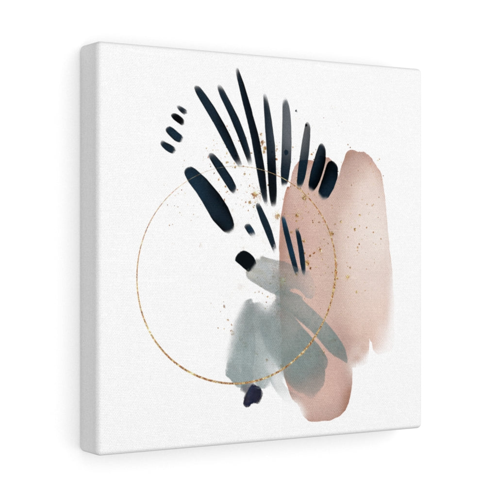 Abstract Canvas Art | White Navy Blue Grey Blush Pink