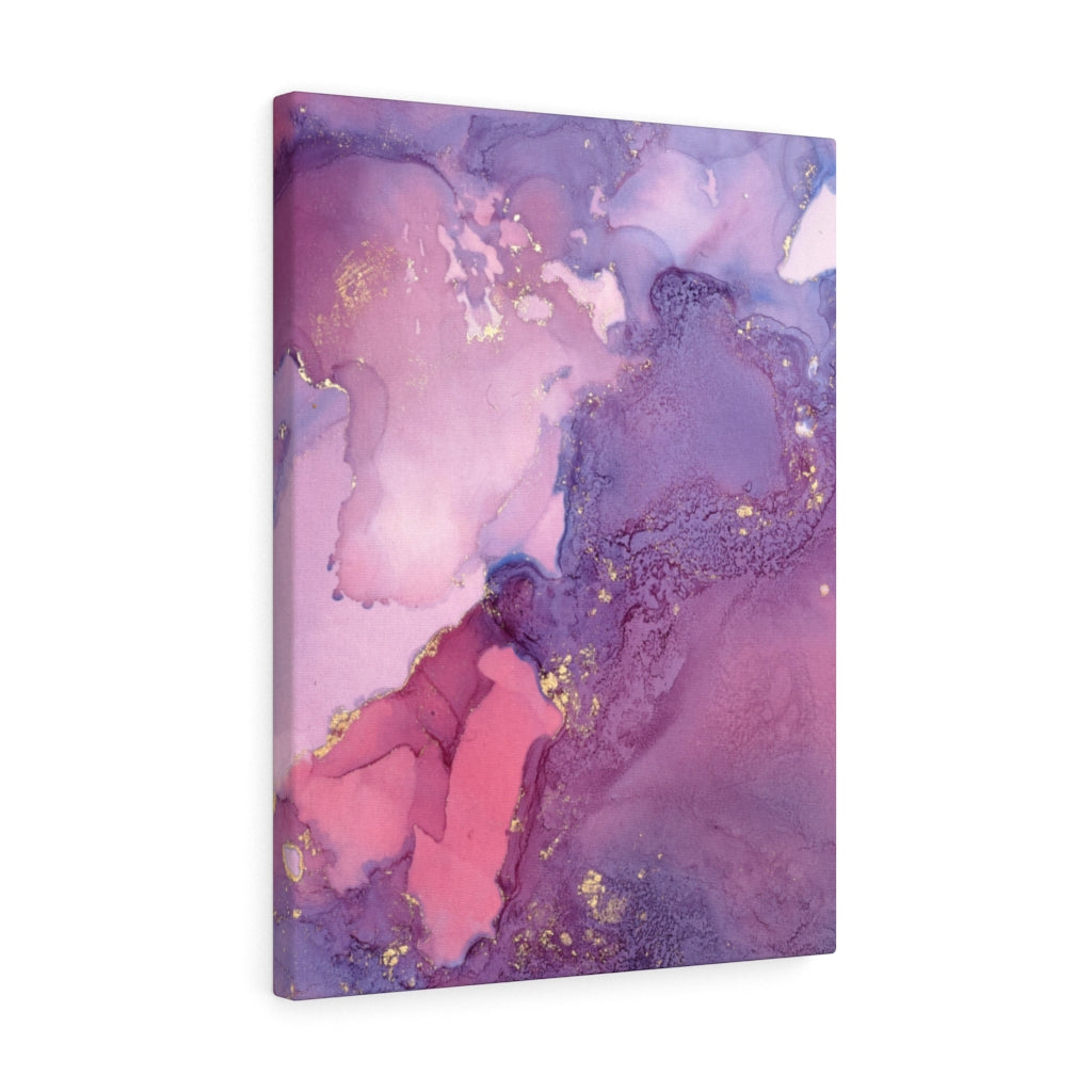 Abstract Canvas Art | Purple Pink Gold