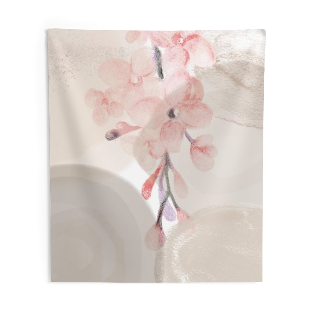 Floral Tapestry | Beige Pink Brown Blossom
