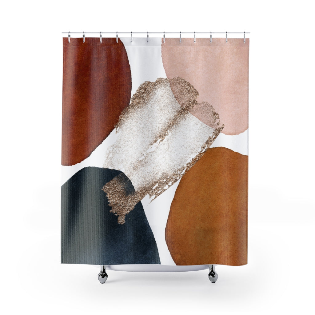 modern boho fabric shower curtain