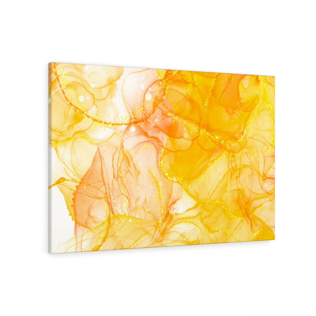 Abstract Canvas Art | Canary Yellow White