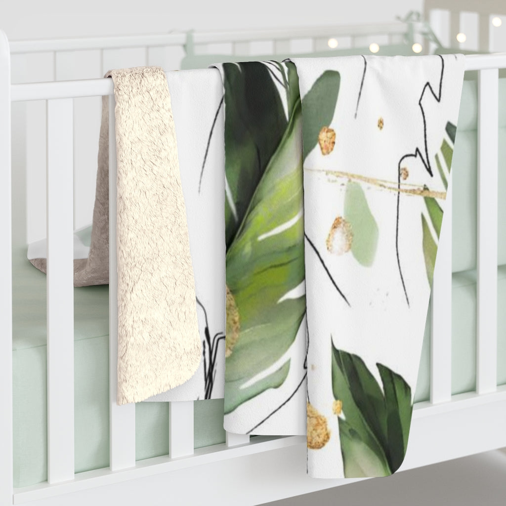 Floral Comfy Blanket | Tropical Leaves Abstract
