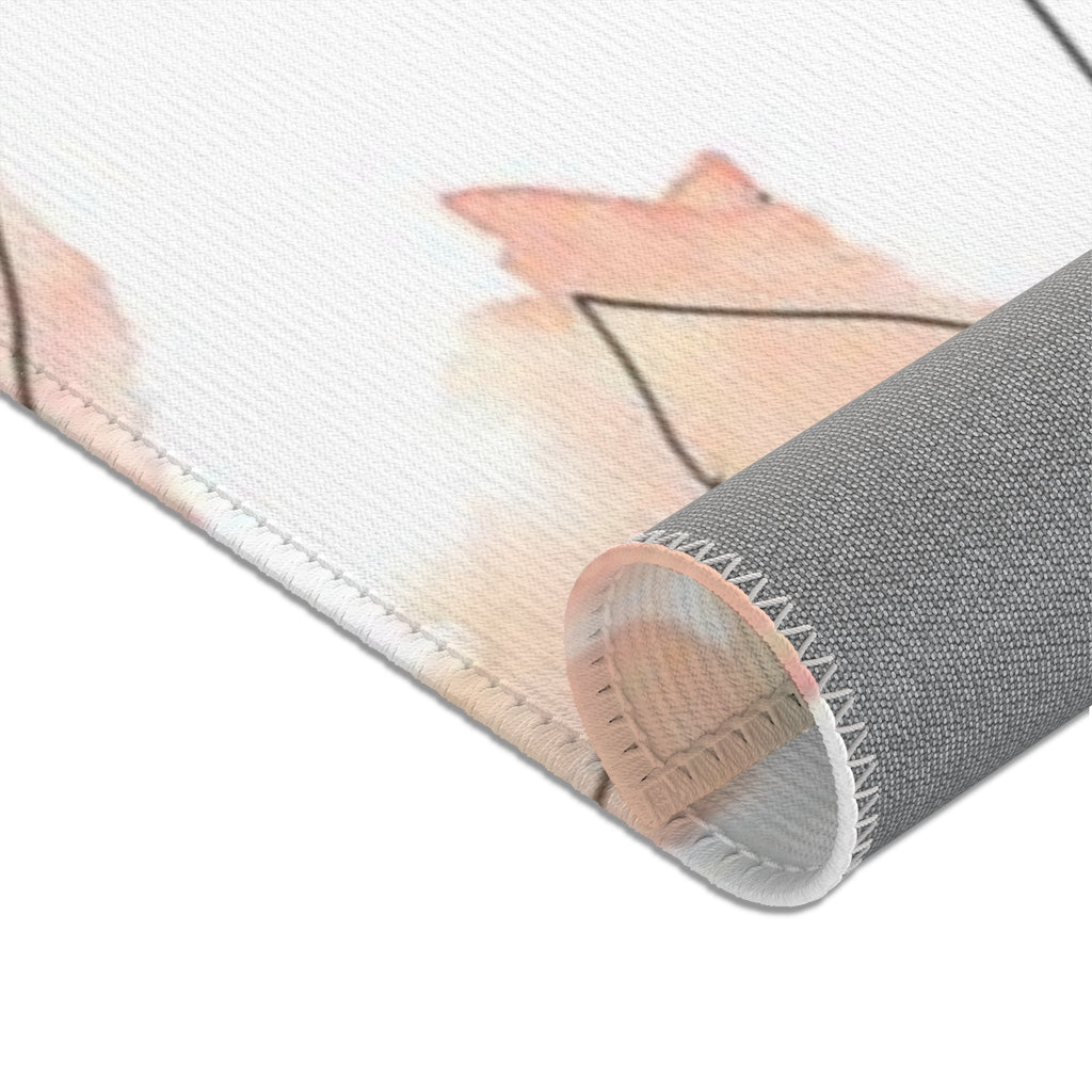 Floral Area Rug | Peach White Flowers