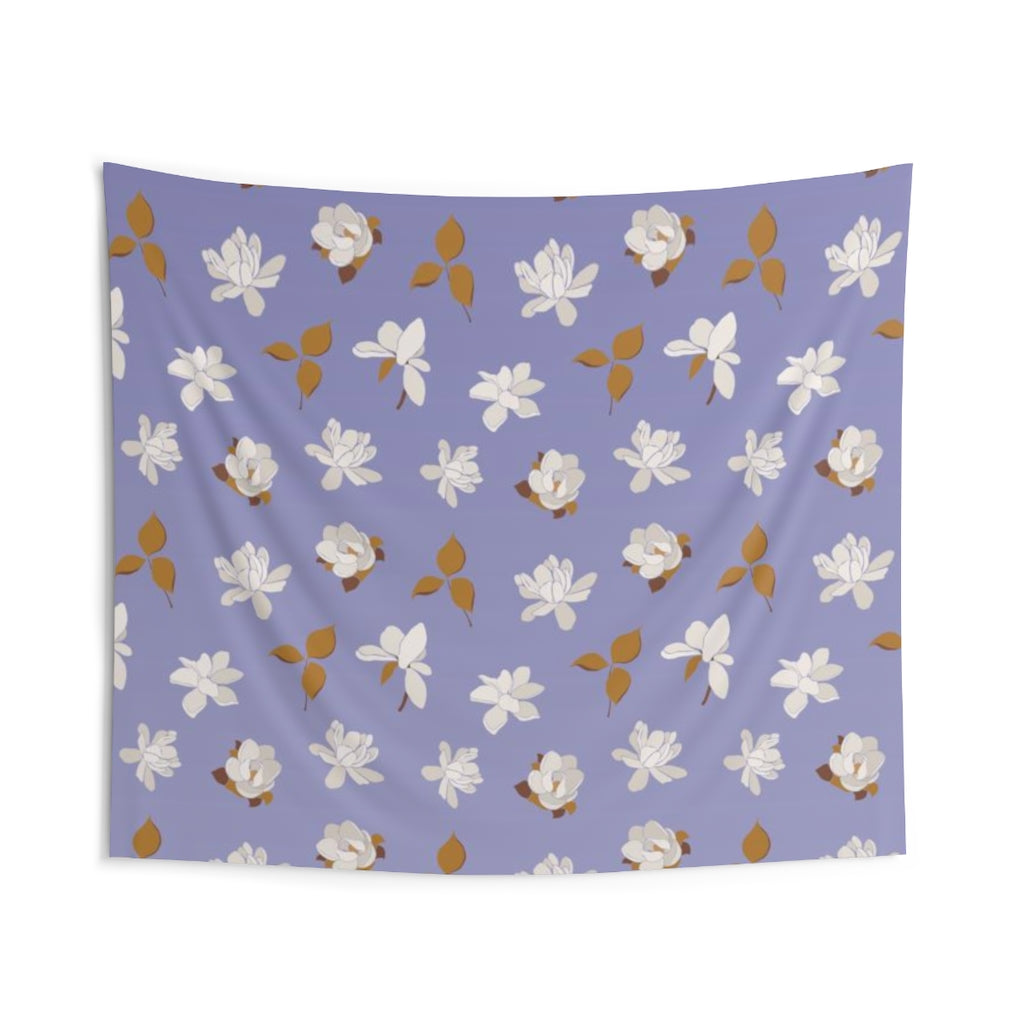 Floral Tapestry | Pastel Purple White Brown