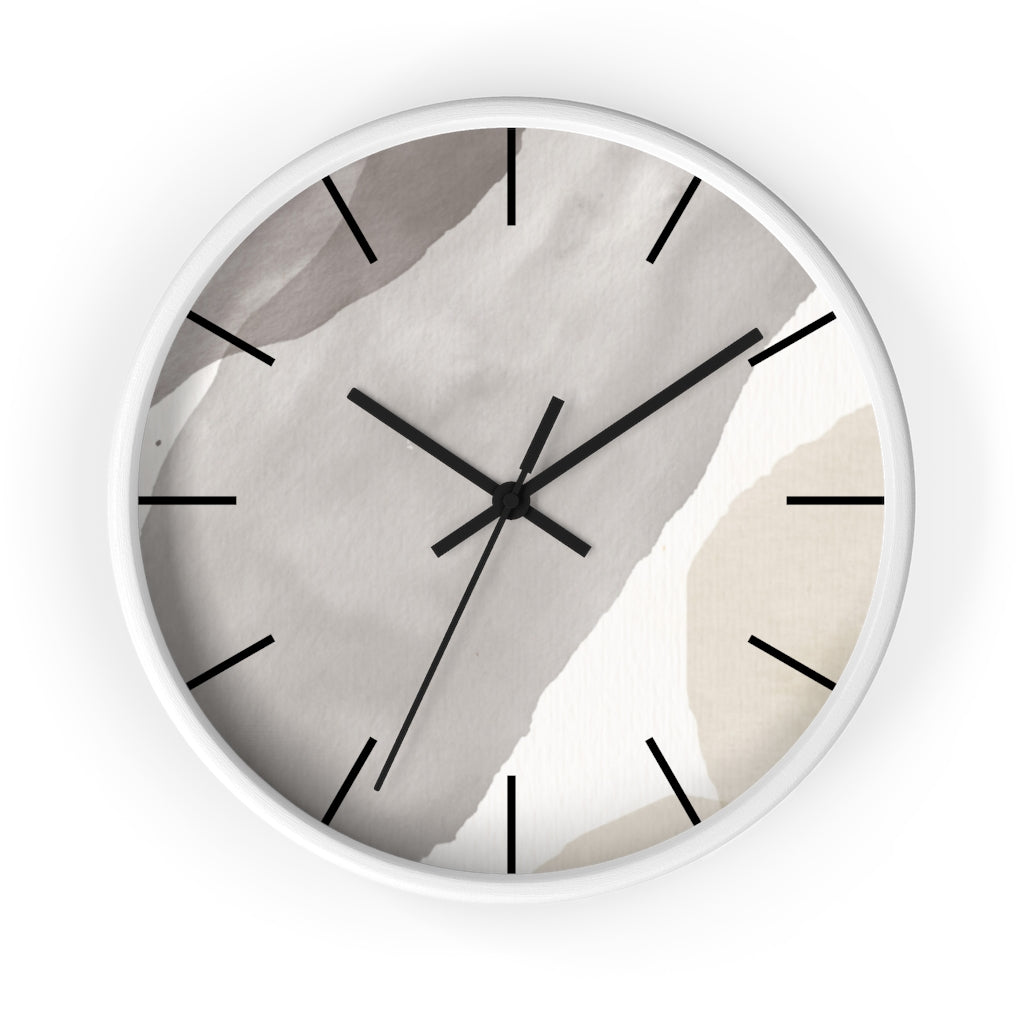 Wood, Wall Clock, Gray Black 10"