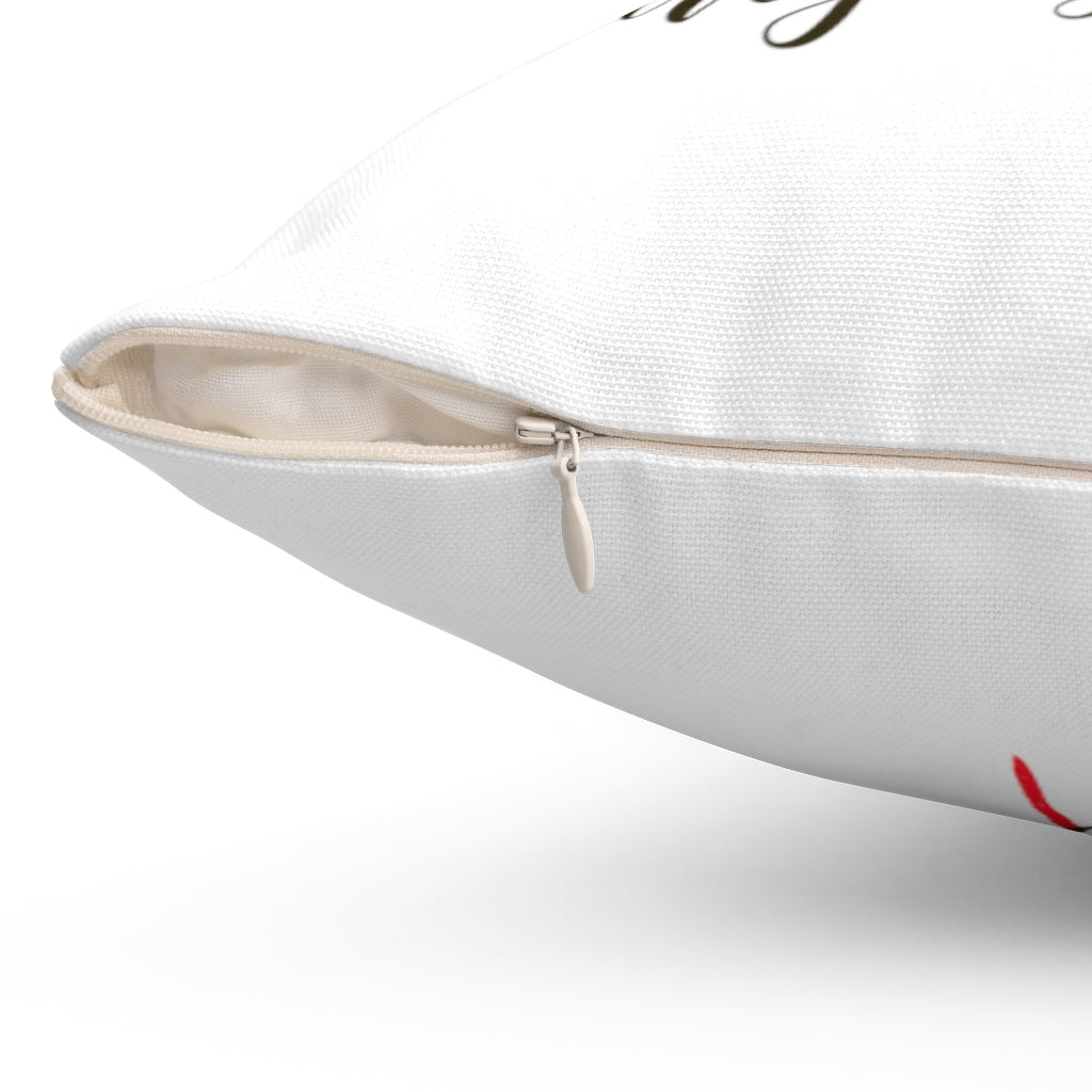 With Saying Pillow Cover | Red | Courage Dear Heart