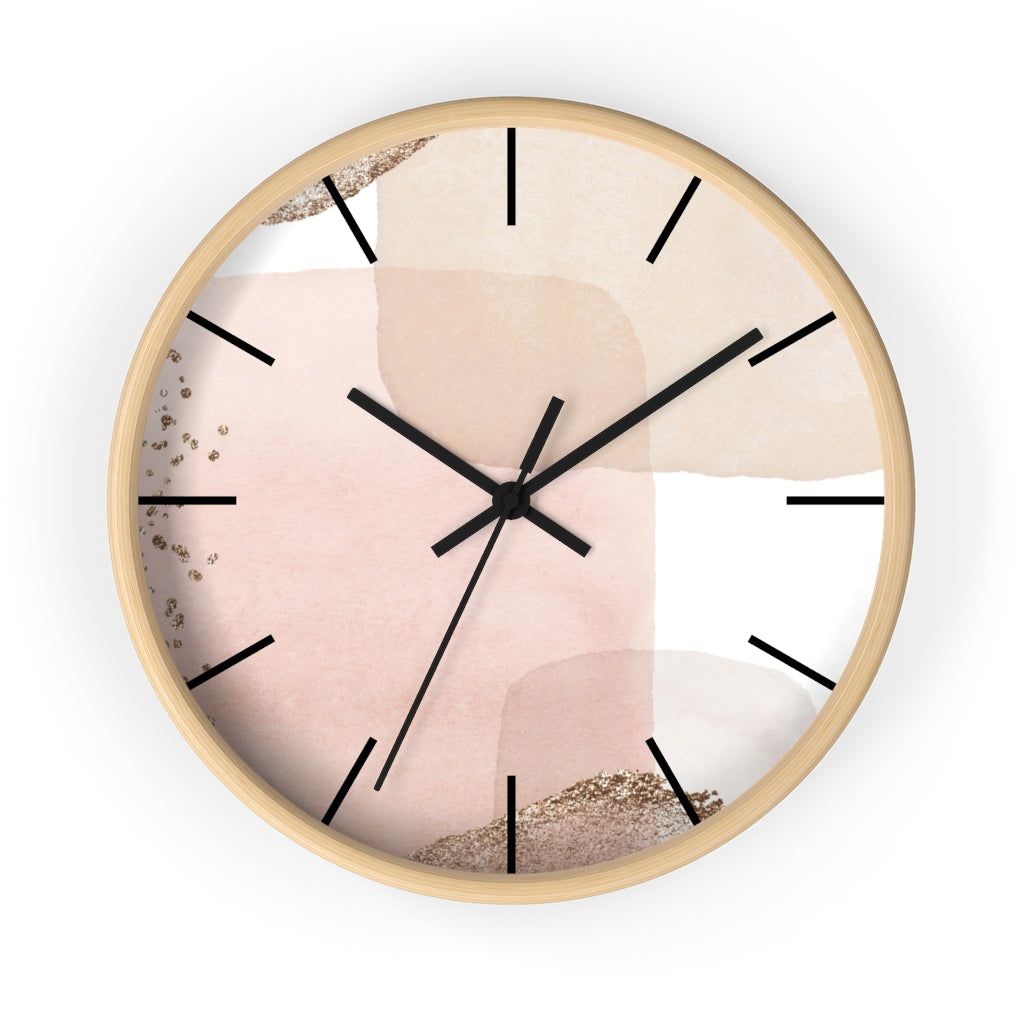 Wood, Wall Clock, Pastel, Blush Pink 10"