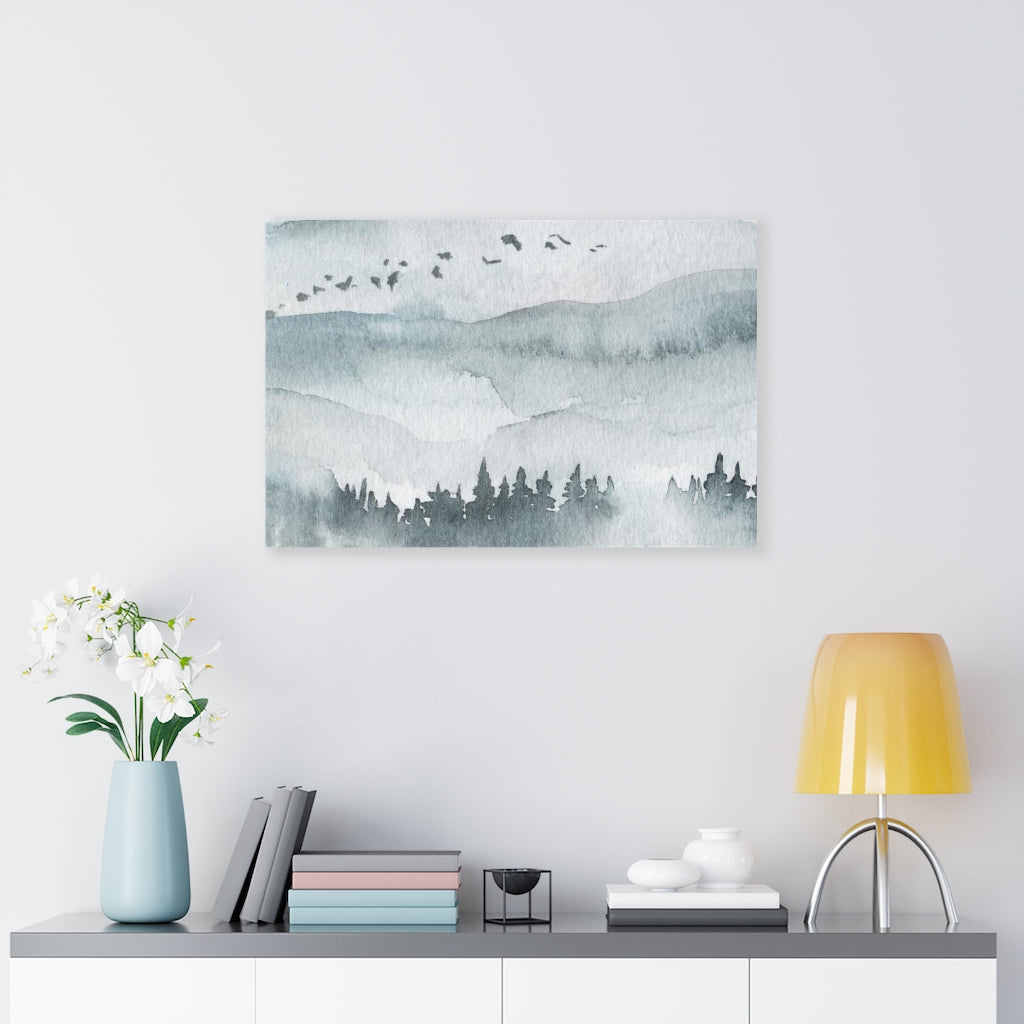 Nature Wall Canvas Art | Gray Woodlands