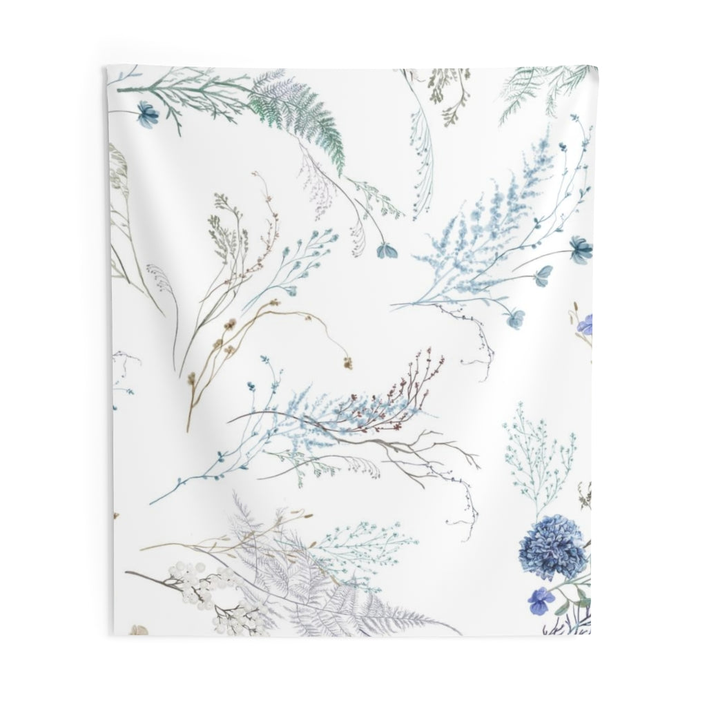 Floral Tapestry | White Pastel Blue