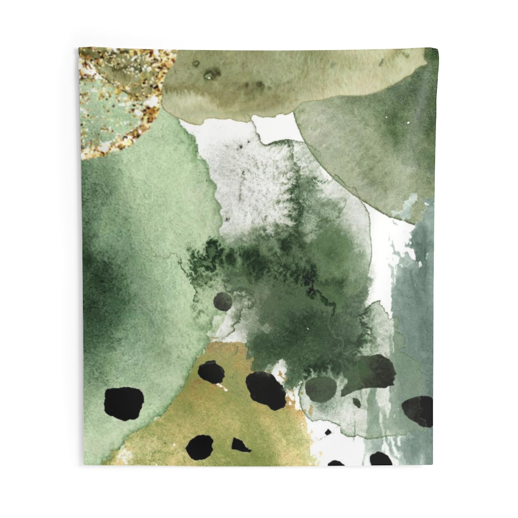 Abstract Tapestry | White Green Black Gold