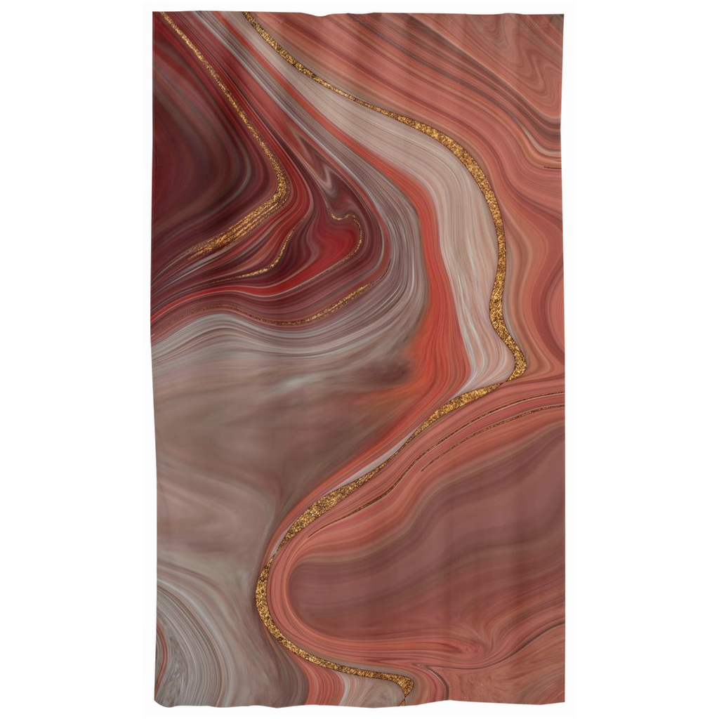 Marble Window Curtains | Crimson Orange