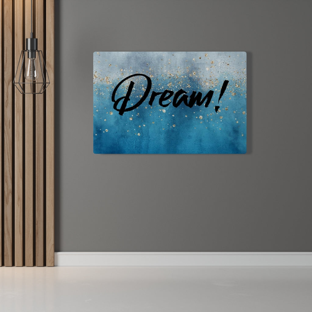 WITH SAYING WALL CANVAS ART | Grey Blue Gold | Dream