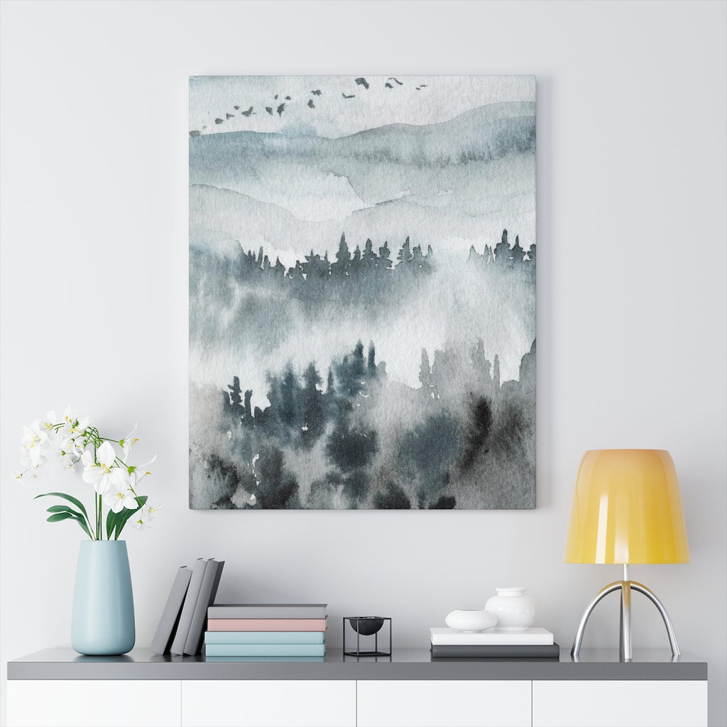 Nature Wall Canvas Art | Gray Woodlands