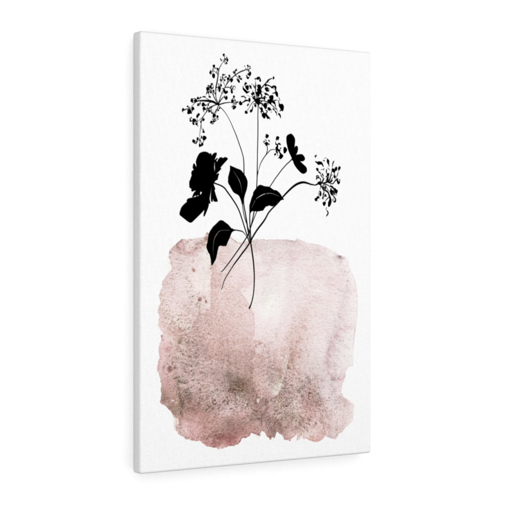 FLORAL WALL CANVAS ART | Bronze Black Leaves