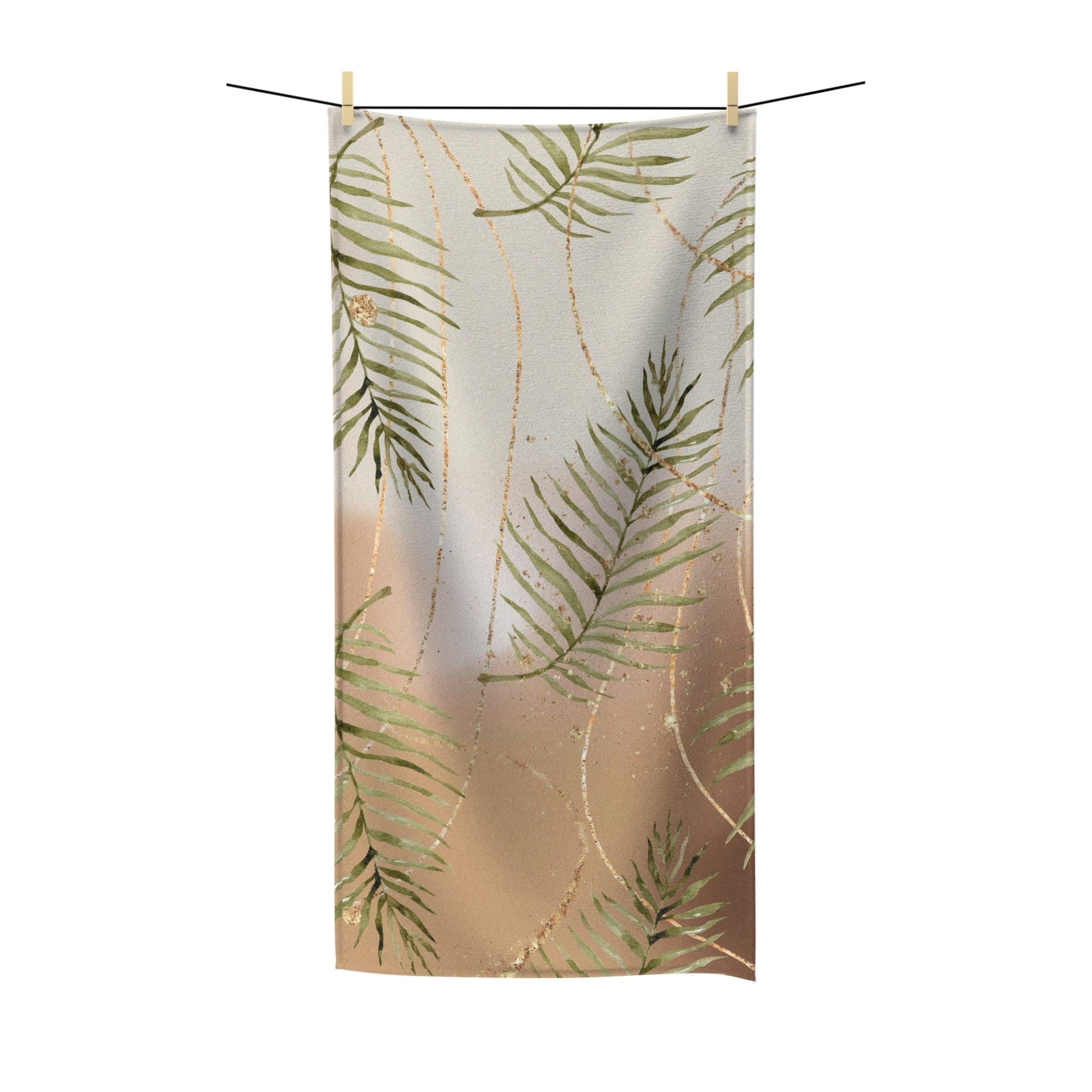 Ombre Leaves Bath Towel