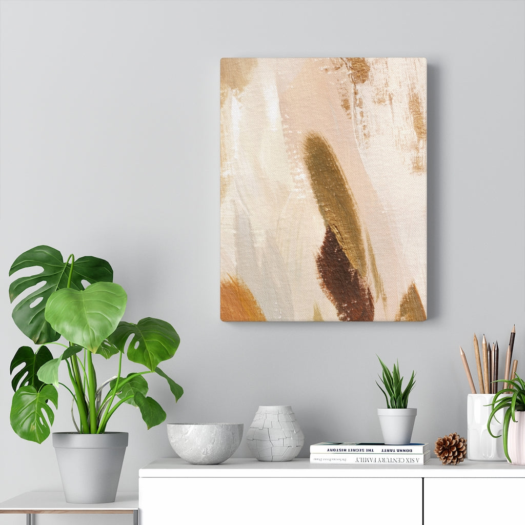Abstract Canvas Art | Brown White Cream Beige