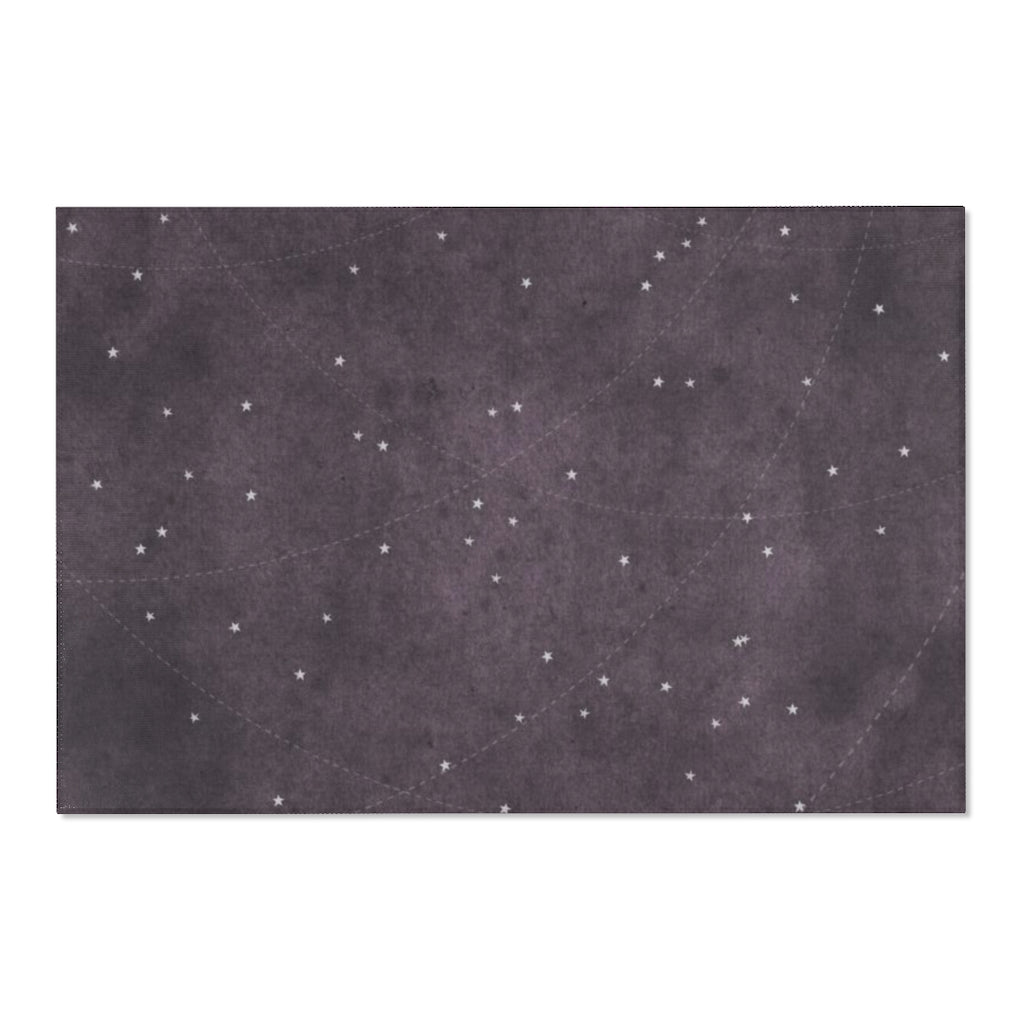 Celestial Boho Area Rug | Star Map Plum Purple