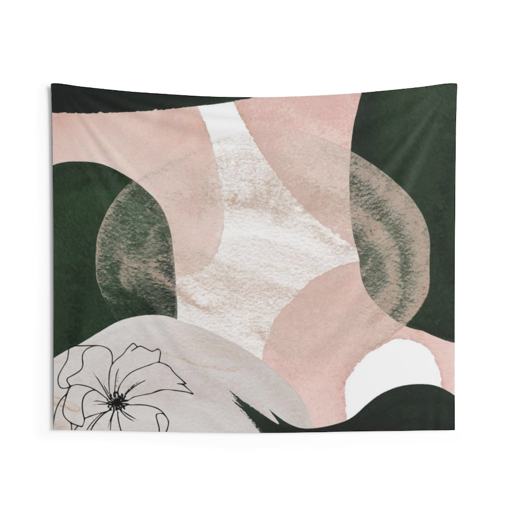 Floral Tapestry | Pastel Pink Beige Green