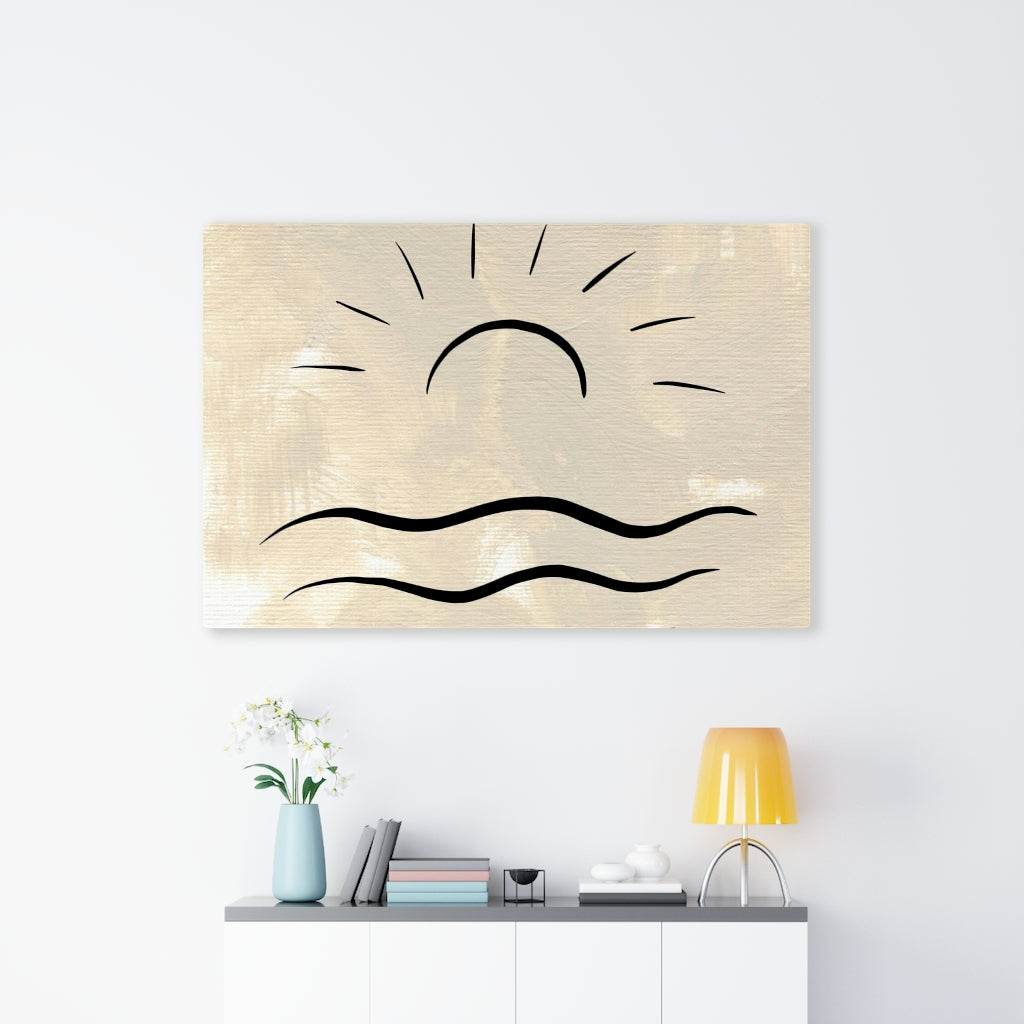 SOUTHWESTERN WALL CANVAS ART | Rust Beige Rising Sun