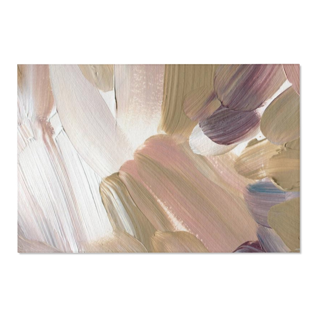 Abstract Area Rug | Purple Green Beige Acrylic