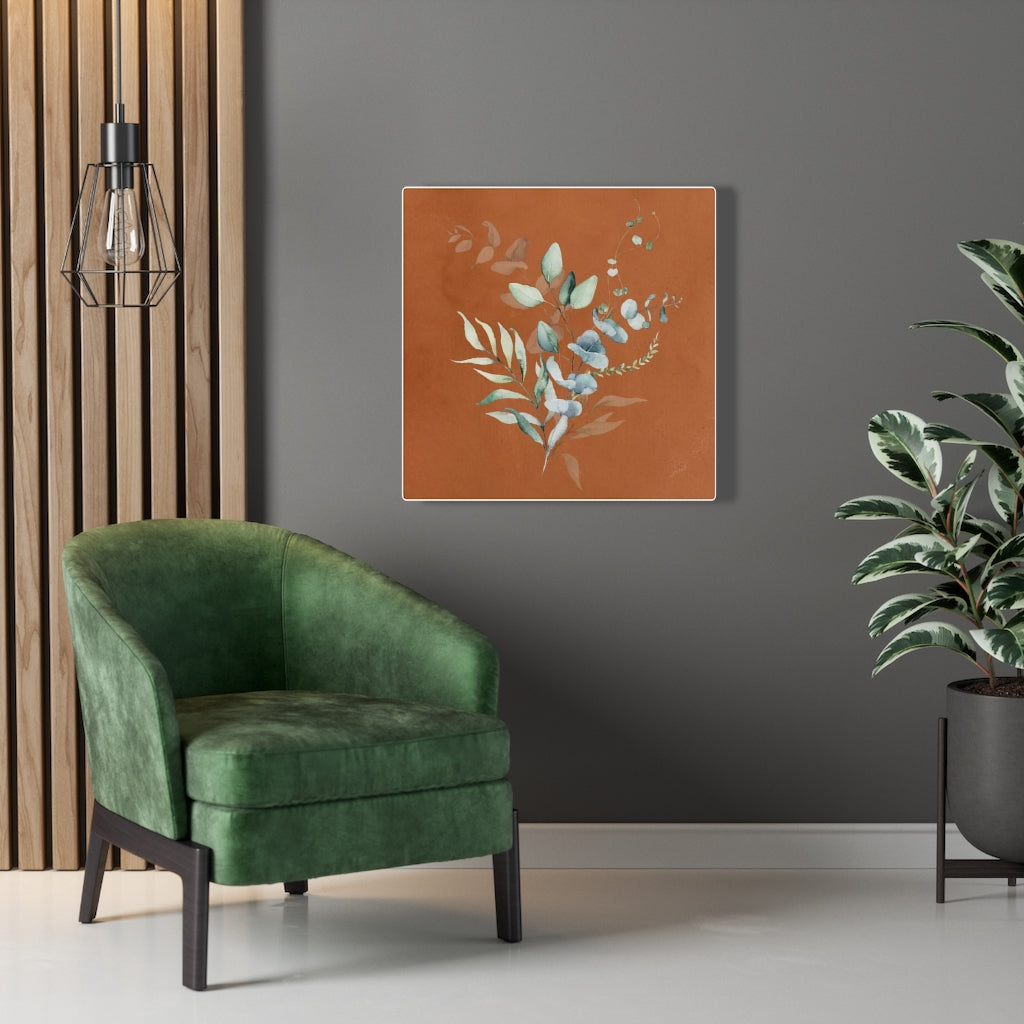 FLORAL WALL CANVAS ART | Terracotta Green Eucalyptus