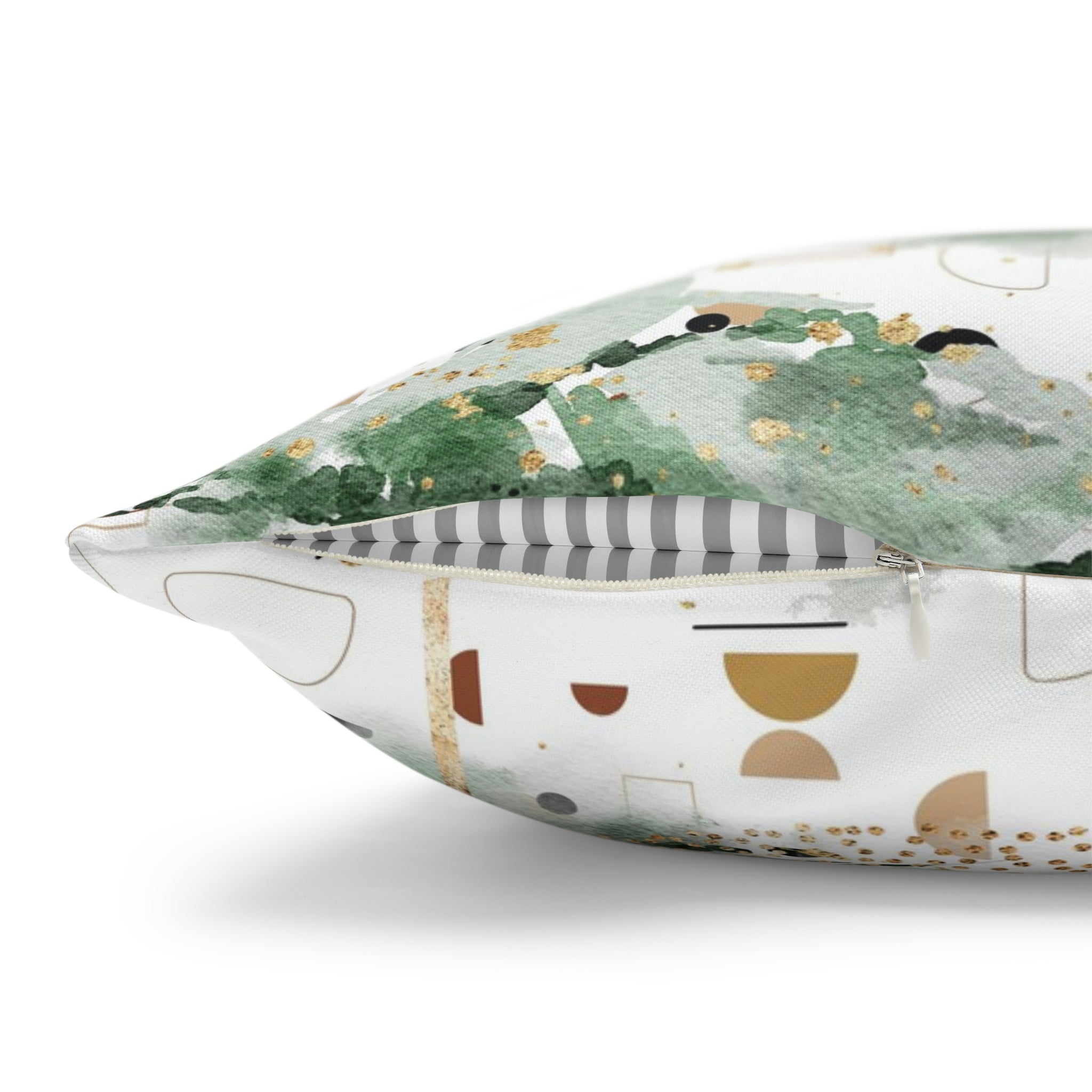 Abstract Boho Pillow Cover | Green White Ombre Beige