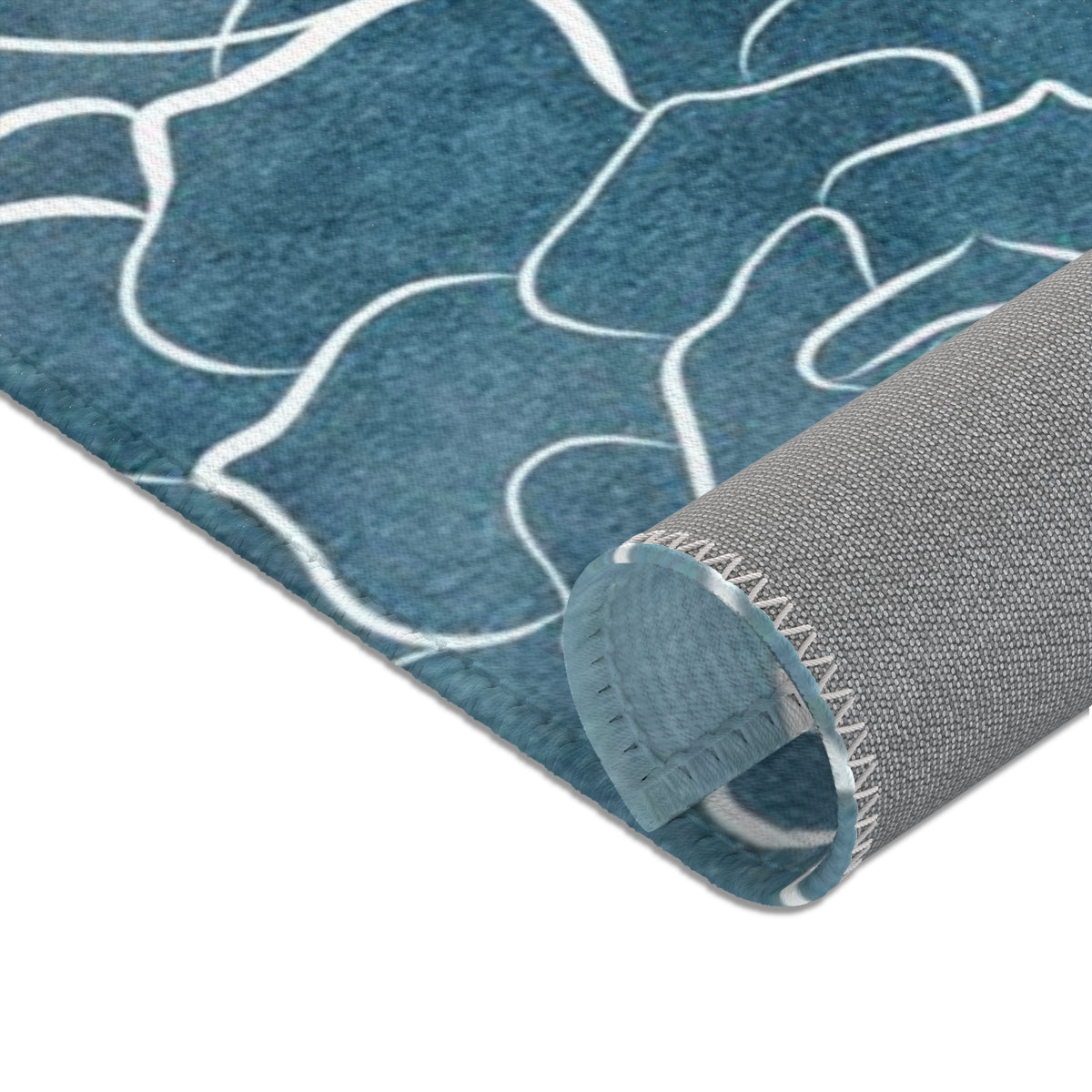 Floral Area Rug | Indigo Blue Ombre Succulents
