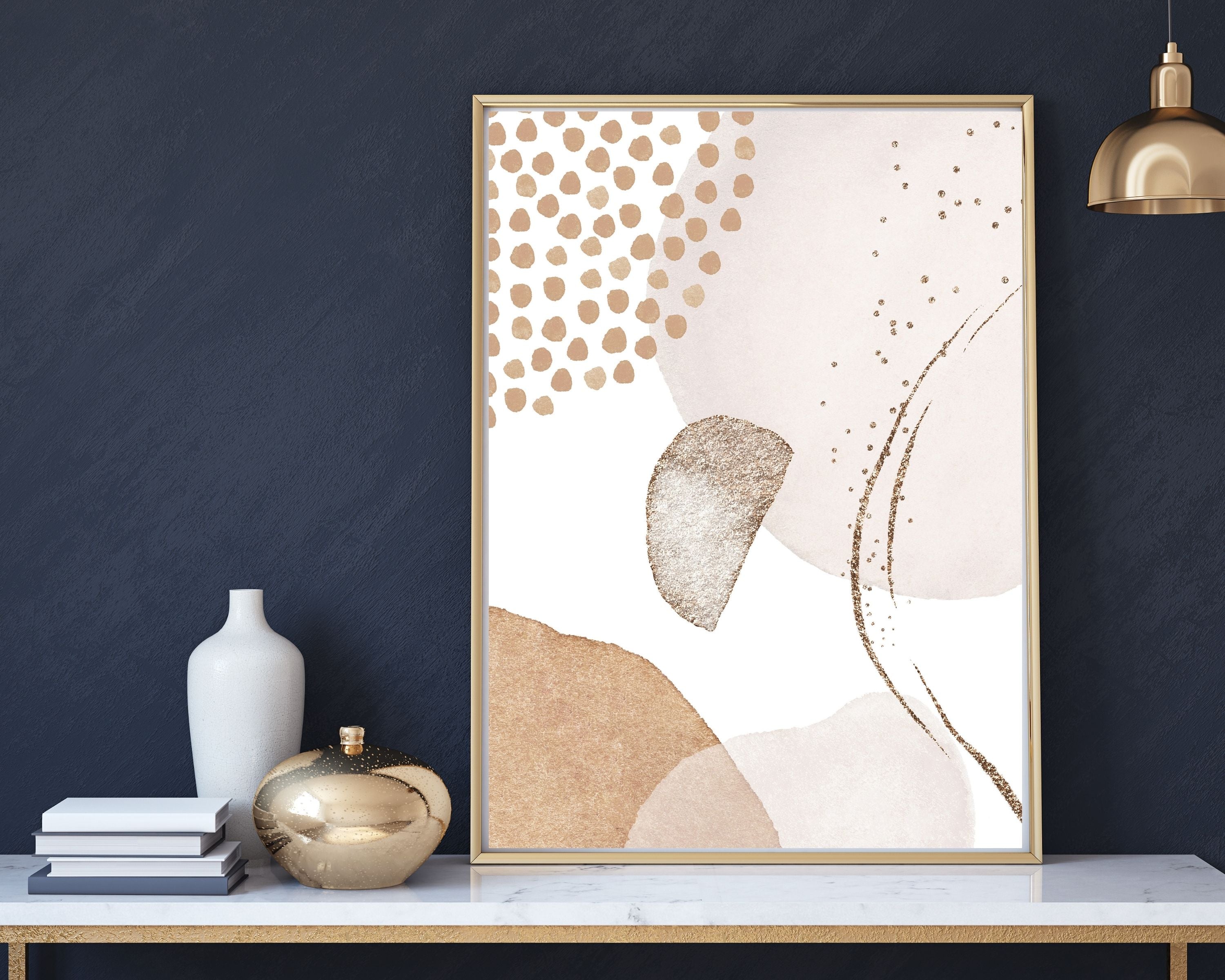 Abstract Boho Art Prints | Beige Cream