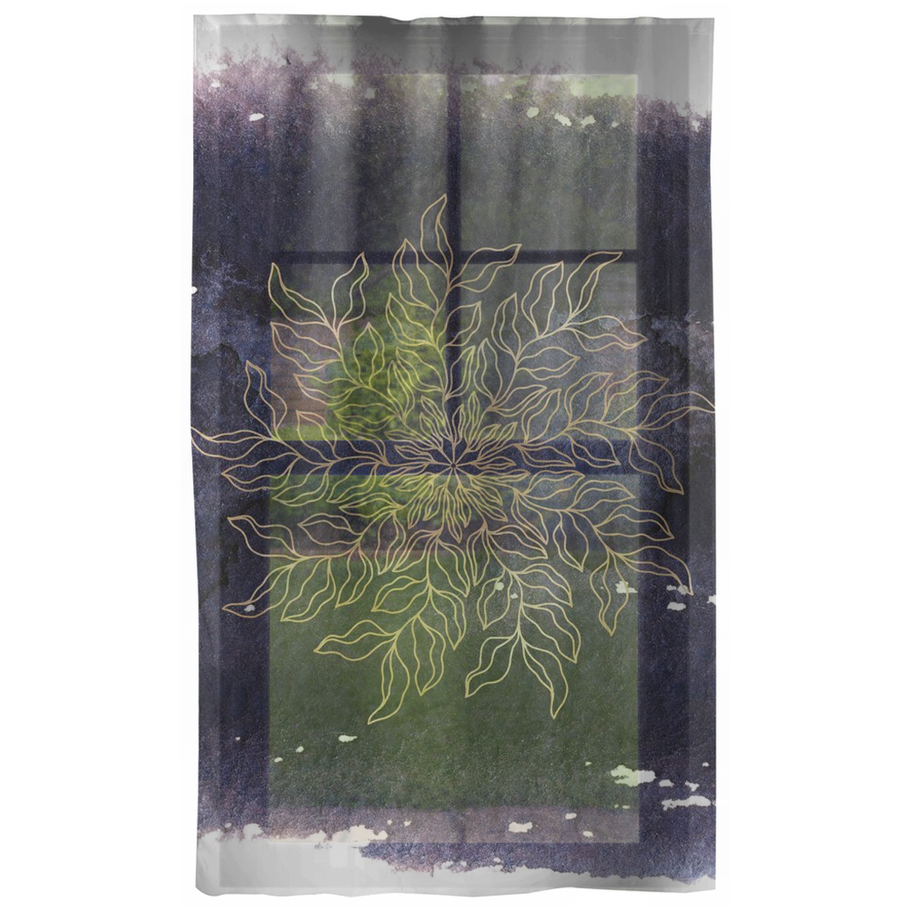 Abstract Window Curtains | Purple Ombre Beige Mandala