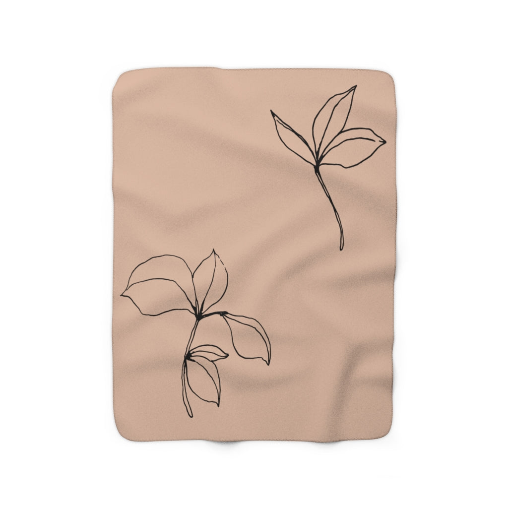 One Line Art, Floral Blanket