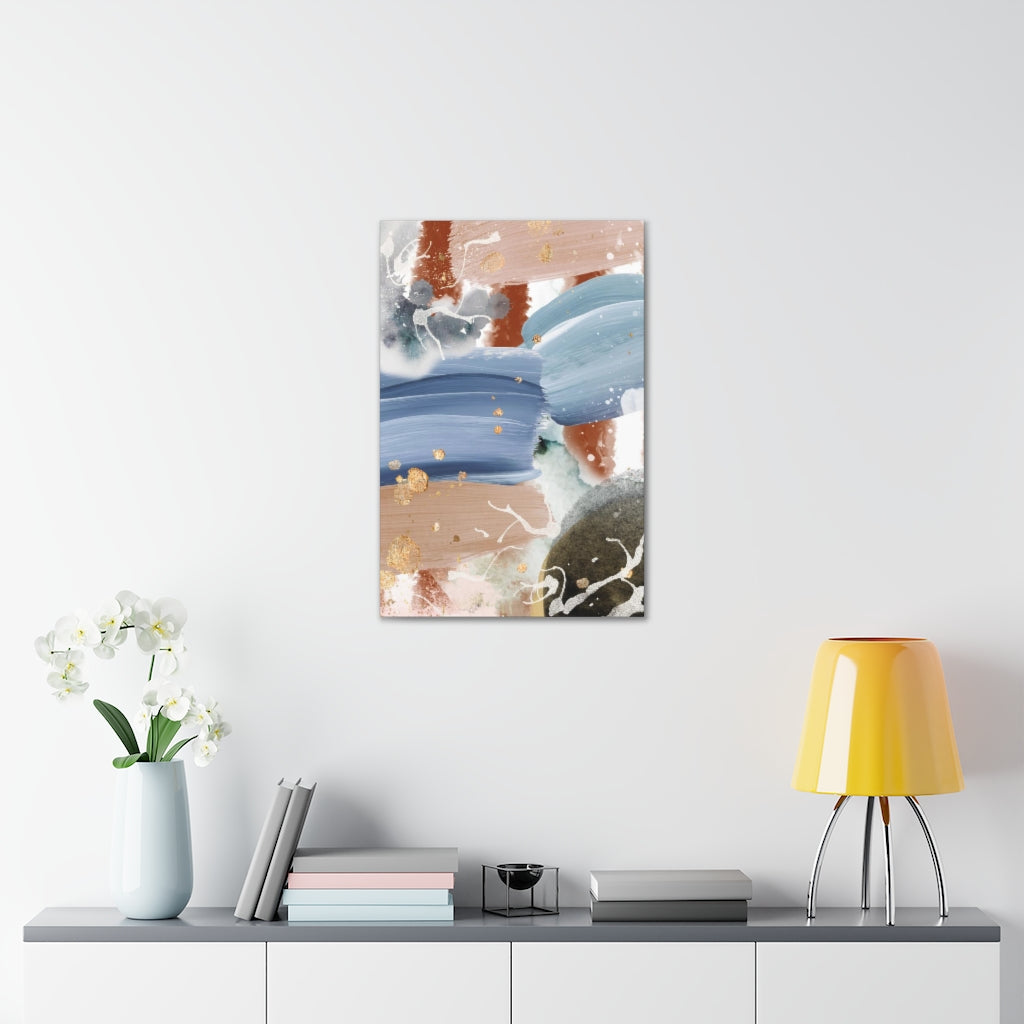 Blue Abstract Canvas Watercolor Wall Art