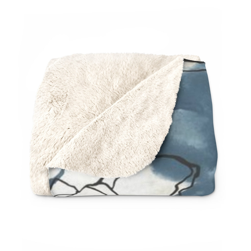 Floral Comfy Blanket | Navy Blue