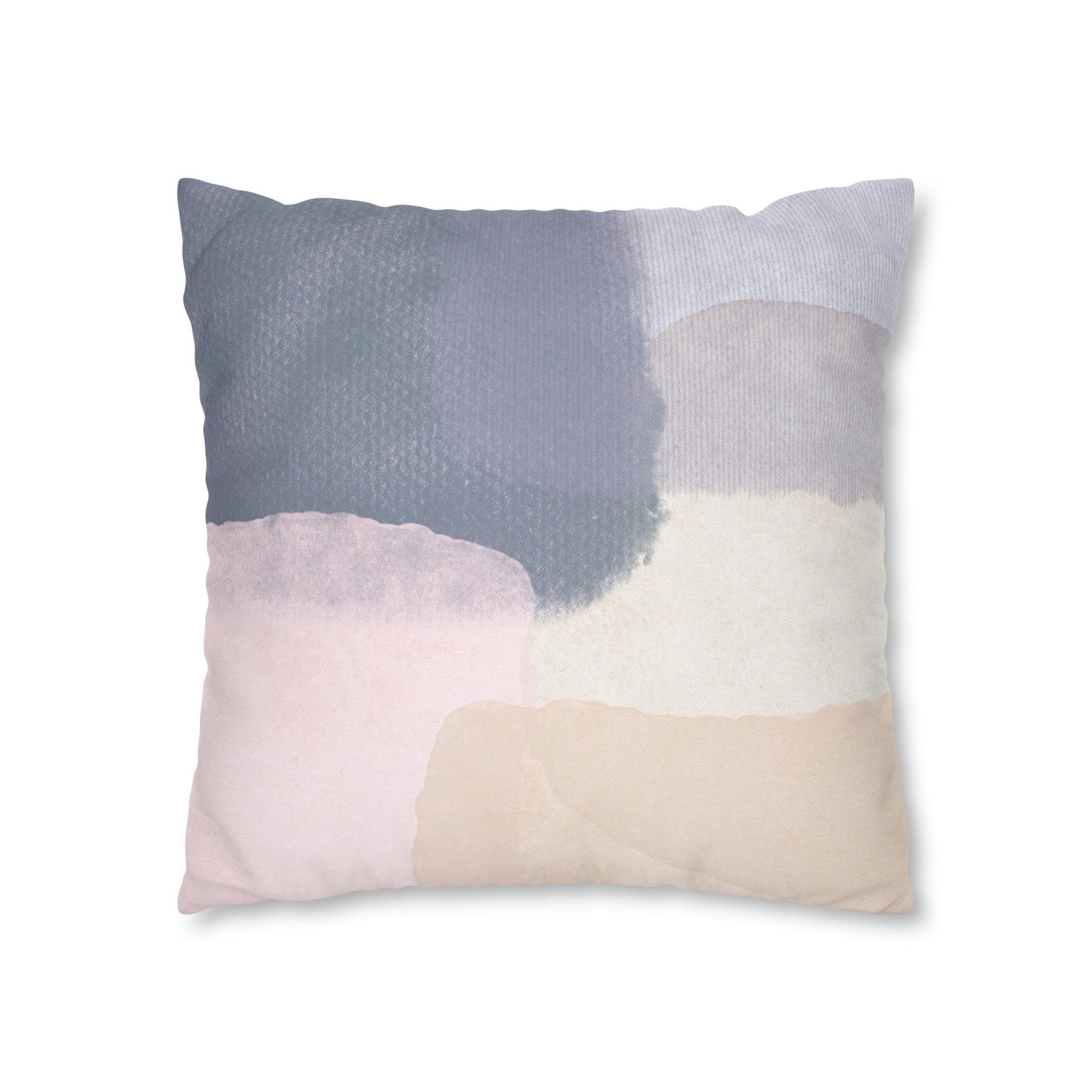Abstract Boho Pillow Cover | Grey Blue Cream Pink