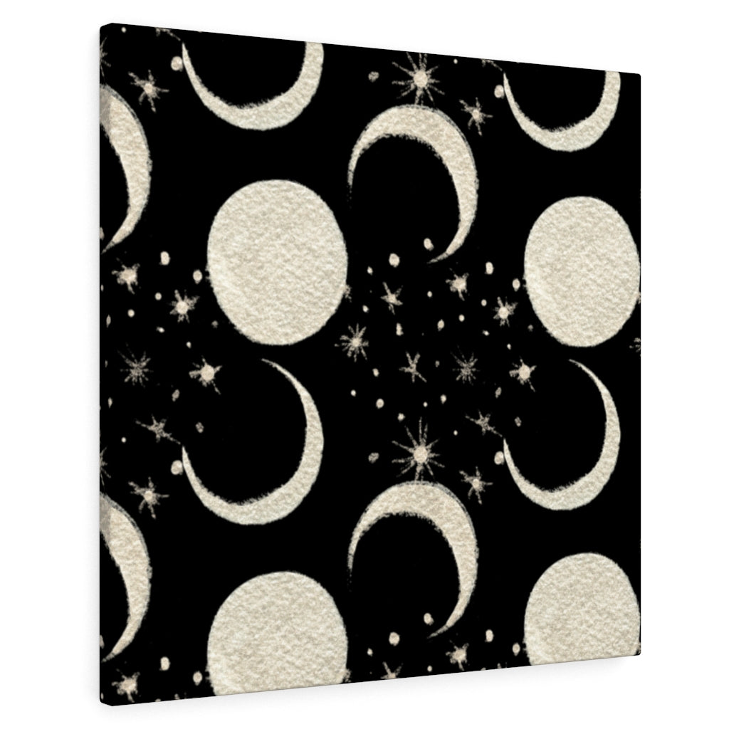 MYSTICAL CANVAS ART | Black Beige Moon Phases
