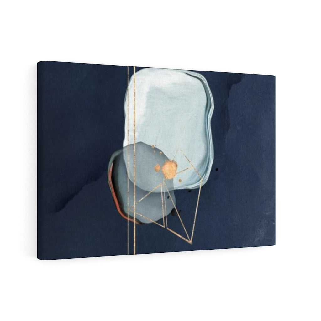 ABSTRACT WALL CANVAS ART | Navy Blue Teal Gold
