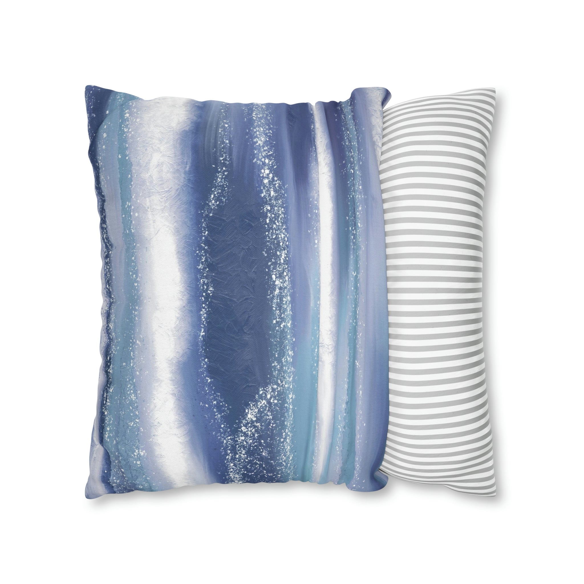 Abstract Pillow Cover | Navy Pale Blue White