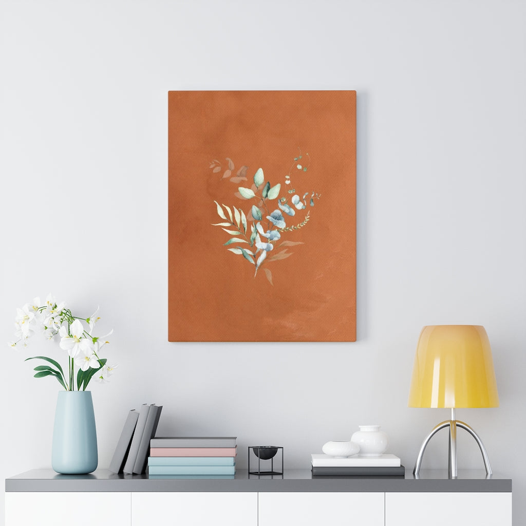 FLORAL WALL CANVAS ART | Terracotta Green Eucalyptus