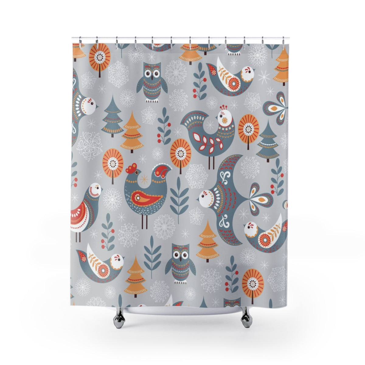 modern boho fabric shower curtain