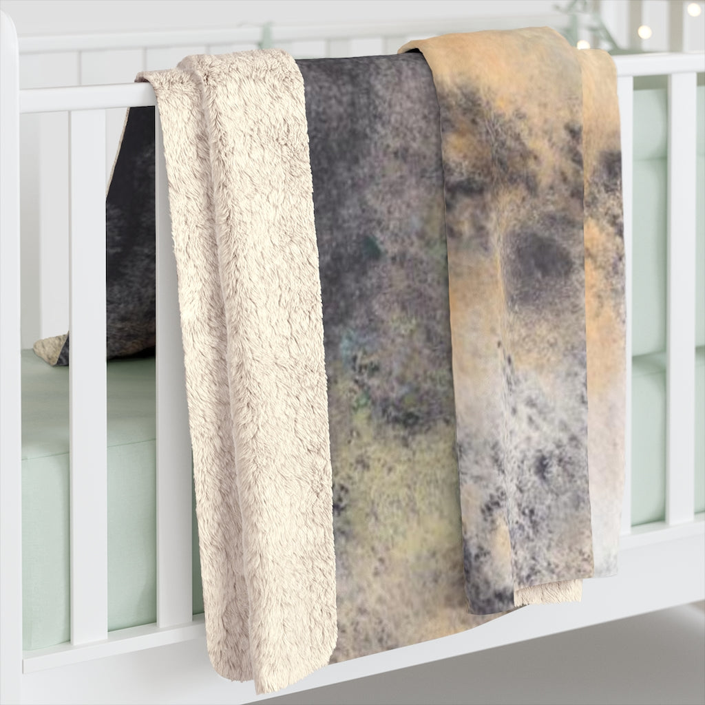 Abstract Comfy Blanket | Black Gray Orange Ombre