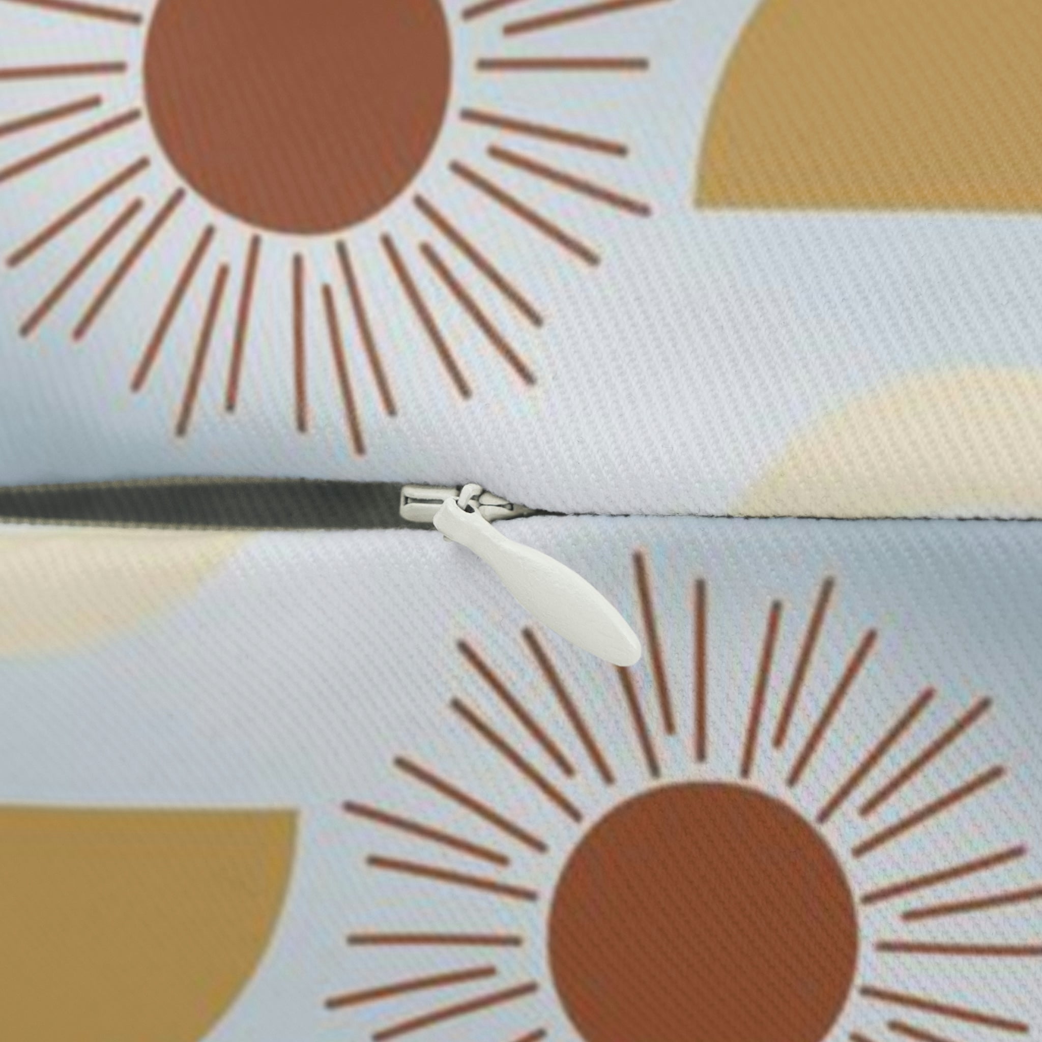 Boho Lumbar Pillow | Neutral Beige Moon Sun