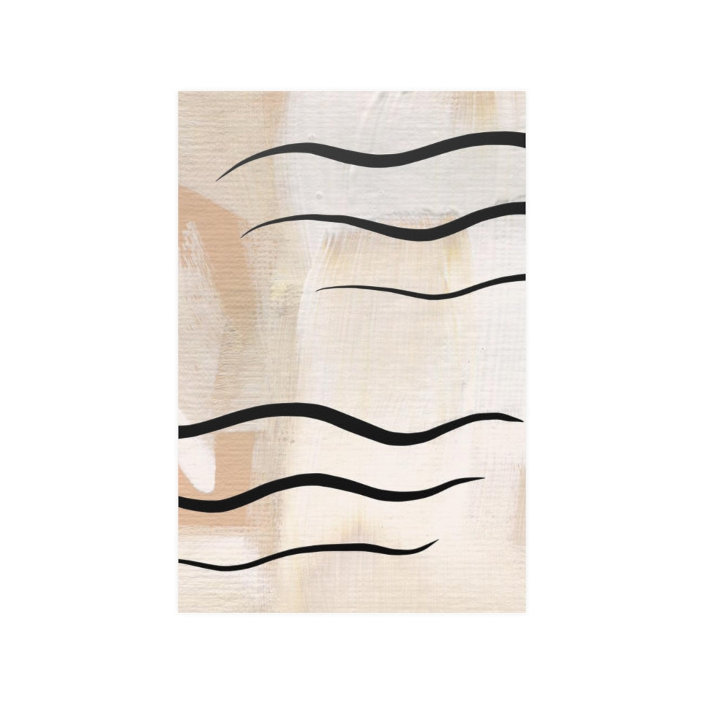 Abstract Terracotta Art Prints | Cream Beige Black