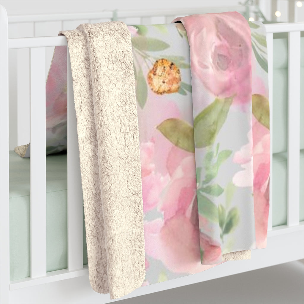 Floral Comfy Blanket | Blush Pink Roses