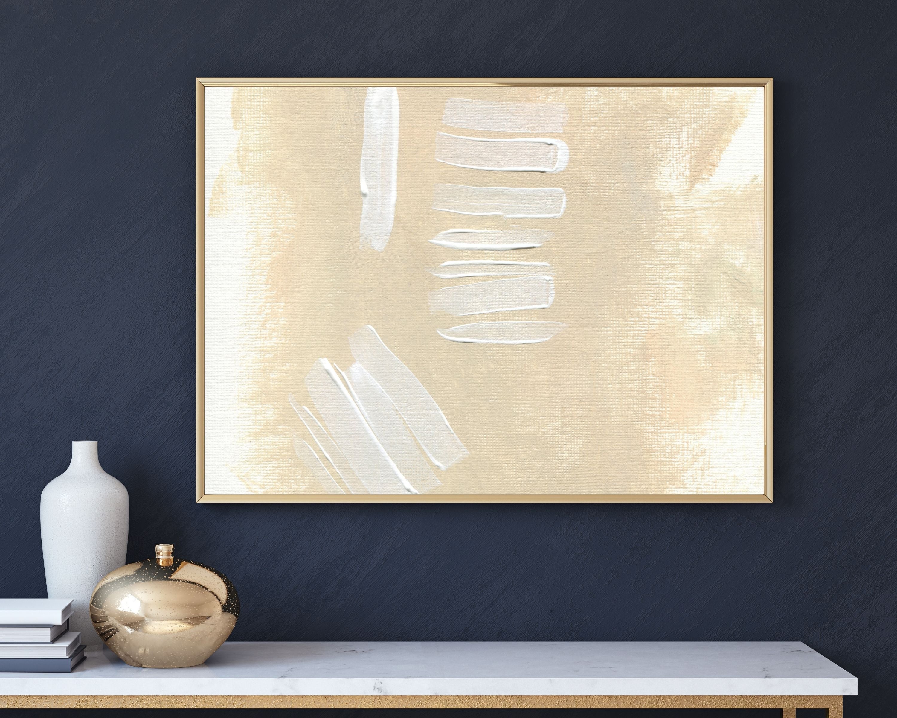 Abstract Terracotta Art Prints | Beige White