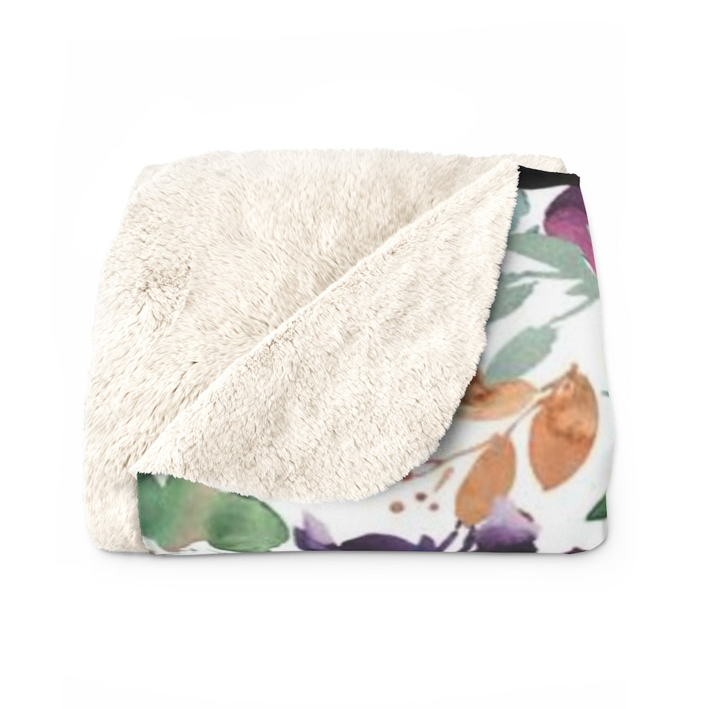 Floral Comfy Blanket | Burgundy Wine Flowers