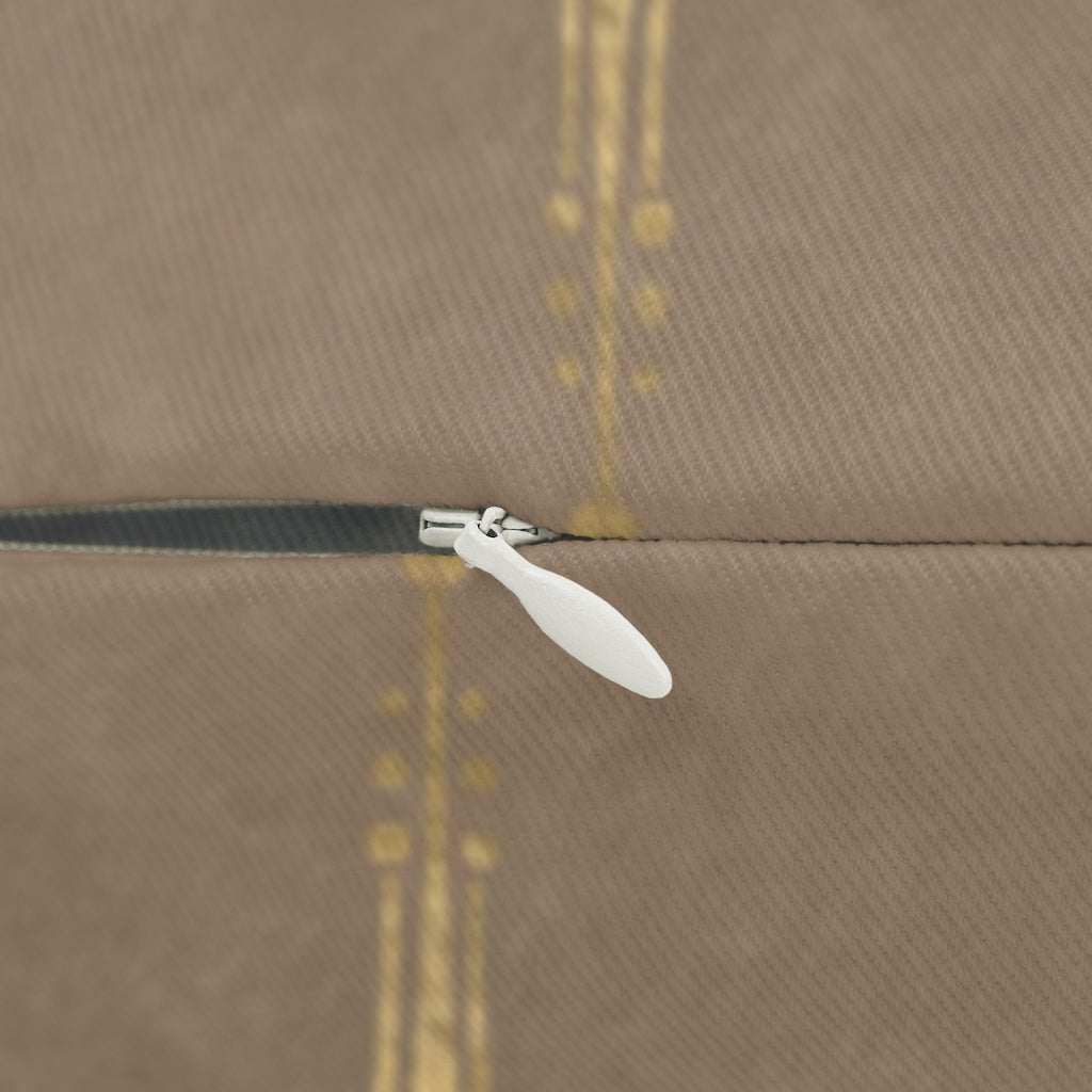 Abstract Boho Lumbar Pillow | Brown Gold