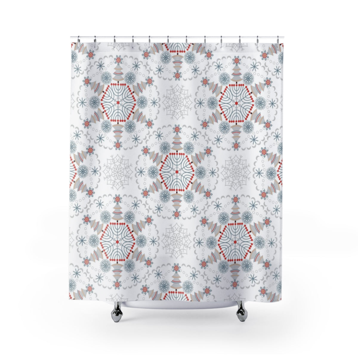 modern boho fabric shower curtain