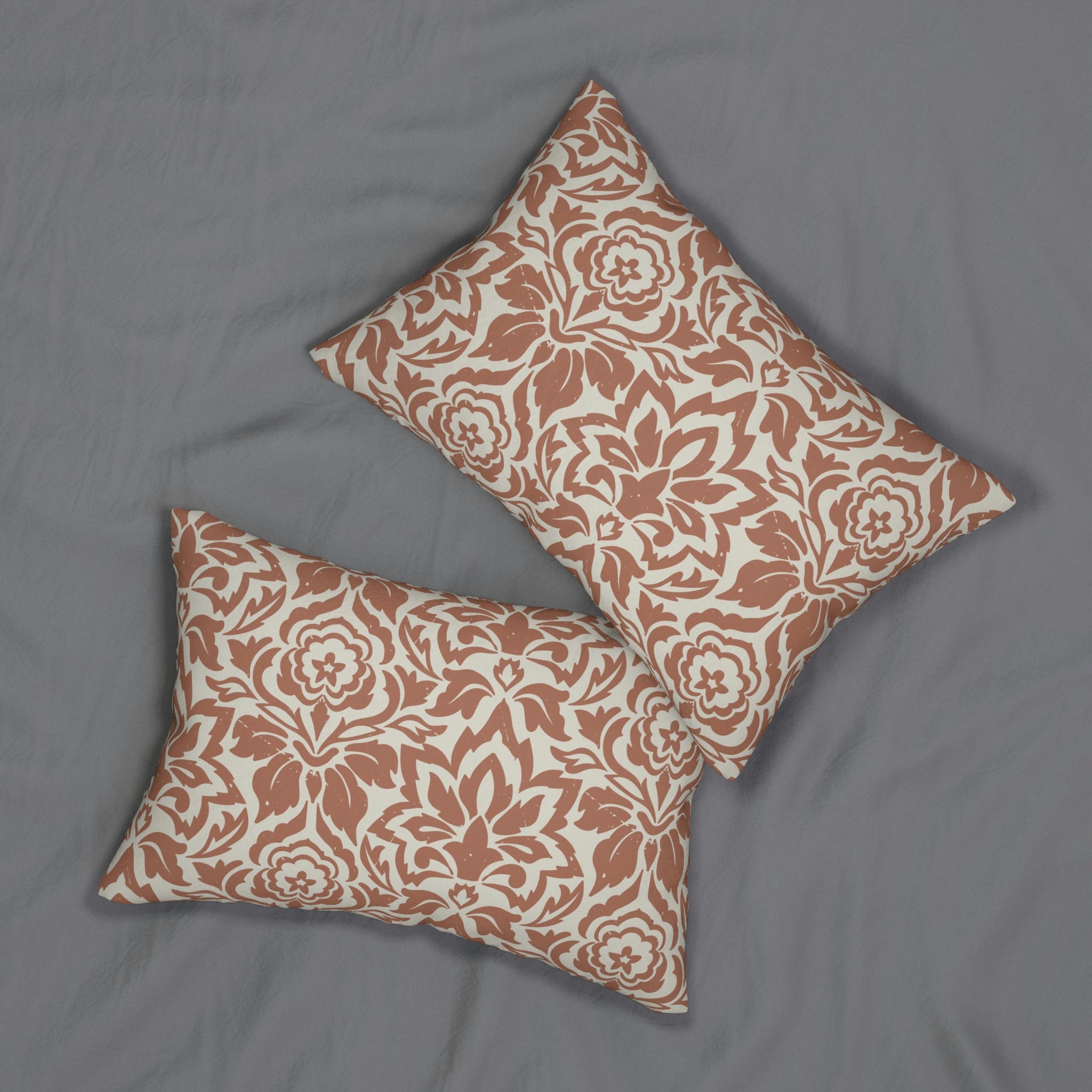 Retro Boho Lumbar Pillow | Neutral Rust Beige