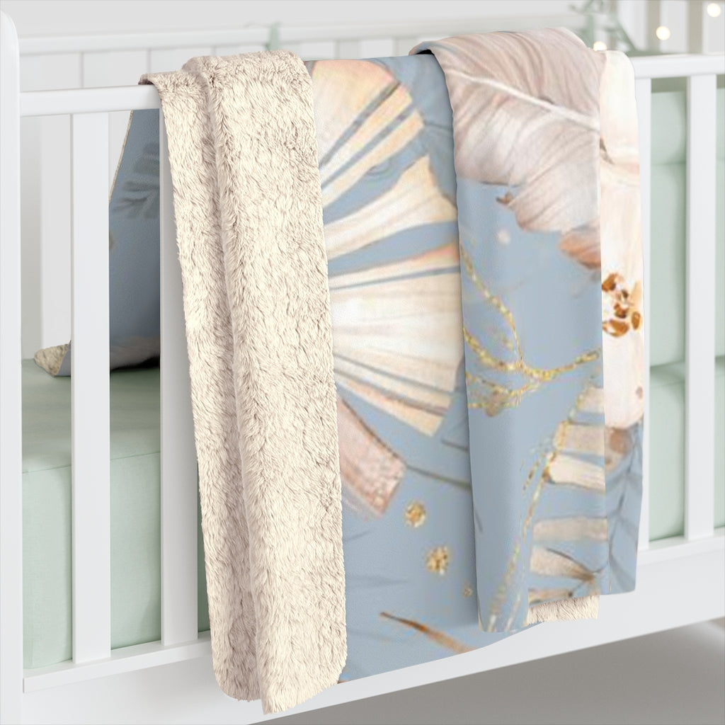 Floral Comfy Blanket | Beige Cream Orchids