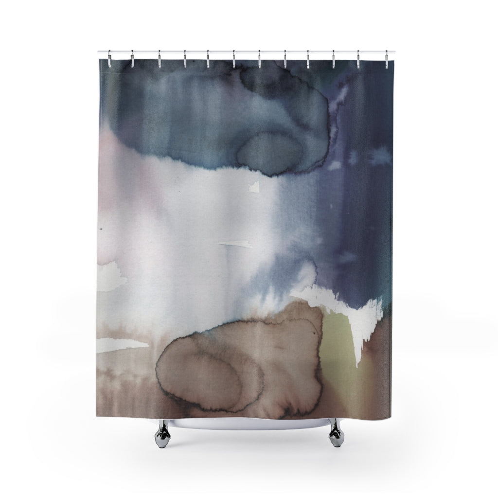 modern boho fabric shower curtain