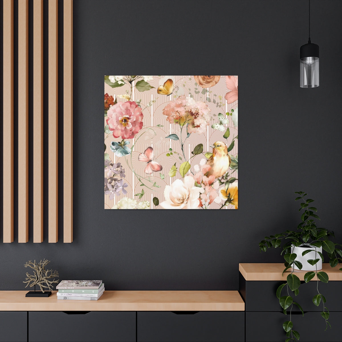Floral Wall Canvas Print | Secret Garden